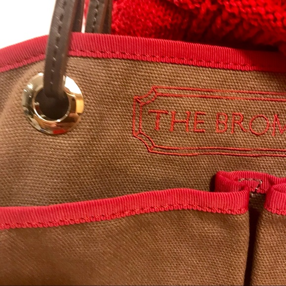 SOLD ON DEPOP!!! Anya Hindmarch ‘the Brompton’ brown and red canvas, leather - Picture 3 of 9